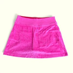 Y2K Tommy Jeans Pink Velour Mini Skirt Size M Crown Logo Pocket 2000s